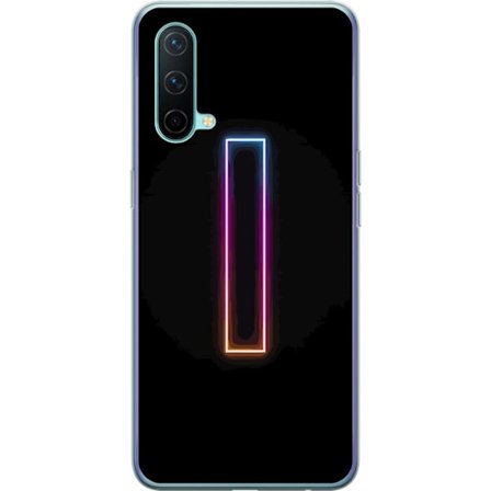 Kompatibel Mobilcover til OnePlus OnePlus Nord CE 5G Minimalistisk neonbogstav I i regnbuefarver mod mørk baggrund