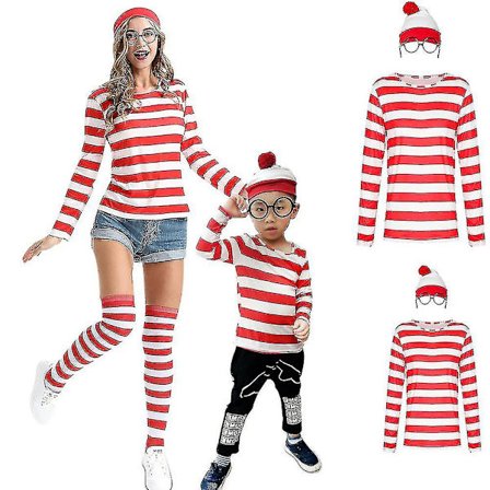 Kostume til Hvor er Wally Opførelse Kvinders Innovative Kostume Mænds Børnehat Prop Briller