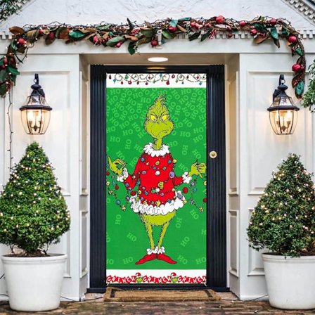 Sort & Grøn Grinchmas Dørdekoration Skilt, 31,75x45,72 cm, Pakke med 1