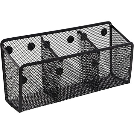 Magnetisk pennholder, oppbevaringskurv i netting med ekstra sterk magnet for kjøleskap, whiteboard, skaptilbehør, kontorrekvisitaorganisator