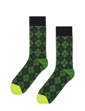 Mini Argyle Jaquard Sock Khaki Happy Socks