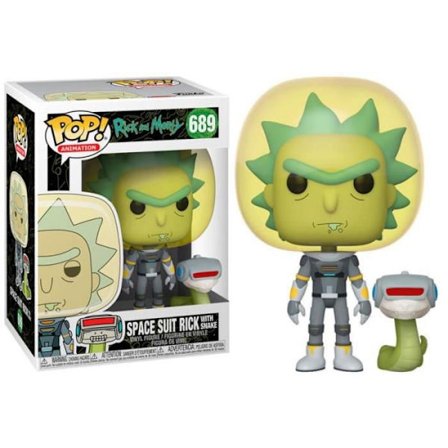 RICK & MORTY Figur - Bobble Head POP N° 689 - Rumdragt Rick m/Snake