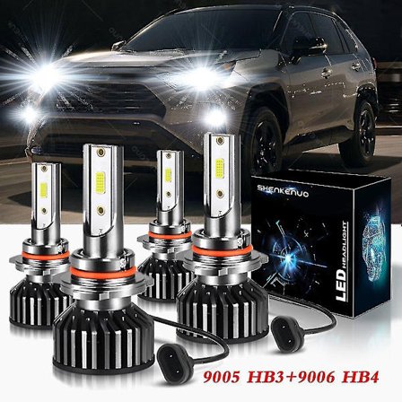 For Toyota Rav4 2006-2018 Forlygter, 9005/hb3 Fjernlys + 9006/hb3 Nærlys Pærer 4 stk