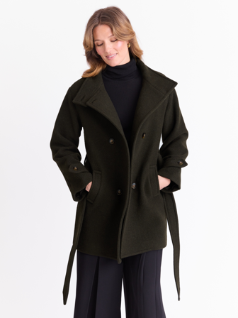 MATCH - Daniella kåpe - Marie Philippe - Str. 36 - Dame - Jakker & Kåper - Grønn - 50% ull - resirkulert, 40% polyester - resirkulert, 10% andre fibre