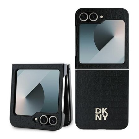 DKNY Toista kuvio Stack Logo Kotelo Samsung Galaxy Z Flip6 - musta