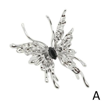 Punk oregelbundna ringar för kvinnor flytande metall fjäril-form öppen A One size