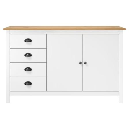 Vidaxl Skänk Hill Range Vit 130x40x80 Cm Massiv Furu Vit