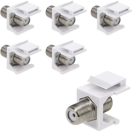 6X F-stikdåse - Standard F-stik Satellit-TV-kabeltilslutningsmodul - Snap-in-montering - Patchpanel