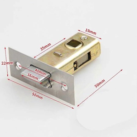 30mm 35mm 40mm 45mm Flat Tongue Lock Mortice Tubular Latch Rustfritt Stål Innvendig Dørbolt Fasilitet Fjærbelastet Lås Kompatibel med Toalett