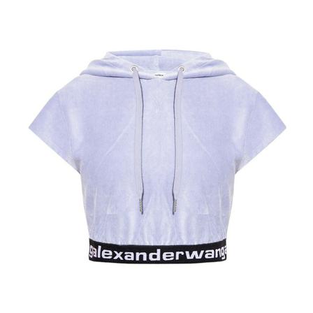 T By Alexander Wang - Hoodies - Blå - Dam - Storlek: L, Dam, Storlek: L