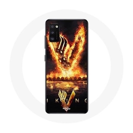 Fodral för Samsung Galaxy S20 Vikings Serie Säsong 6 logotyp V Eldsvärd Svart Bakgrund