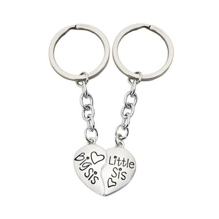 2 stk Ker Ringe Holdbar Metal Nøgleholder Taske Vedhæng Til Pige Bestie Søster Kvinde