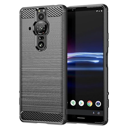 Kompatibel med Sony Xperia Pro-I Børstet Kulfiber Tekstur TPU Telefon Cover - Perfet