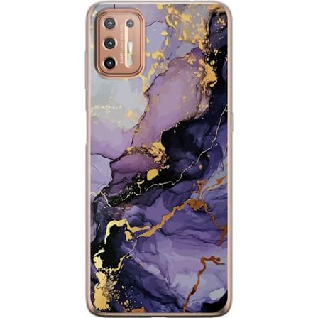 Motorola Moto G9 Plus Genomskinligt Skal Lila Marmor