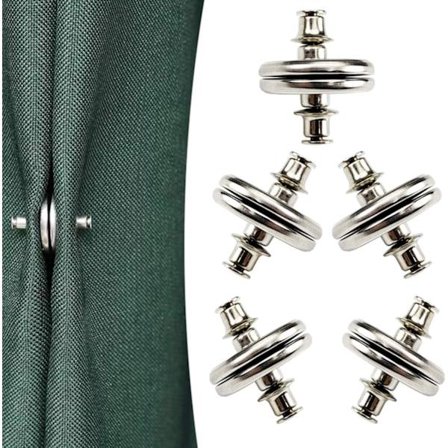 5 stk gardinmagneter med trykknapp, magnetiske gardinholdere 20 mm