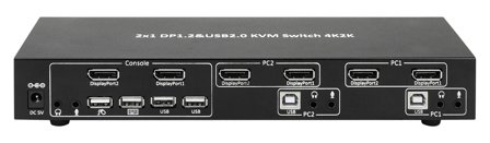 TECHLY Idata Dp-Kvm2 Kvm Switch Black