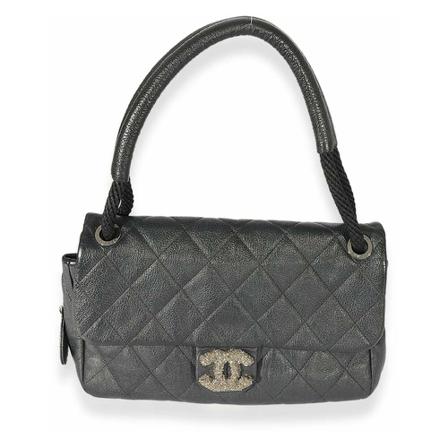 Chanel Vintage, Pre-owned Shoulder Bags Grijs, Dames, Maat:ONE Size,leather