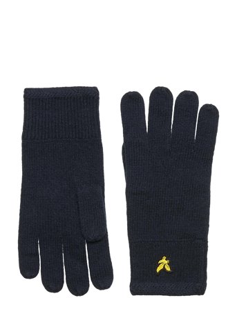 Racked Rib Gloves Blue Lyle & Scott