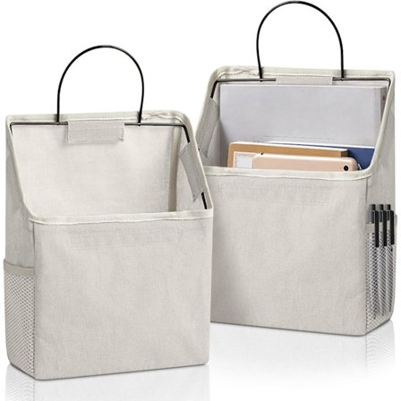 Vægophæng opbevaringsposer, vægophæng organizer kurv med lommer til køkken, soveværelse, stue (grå, enkelt lomme)