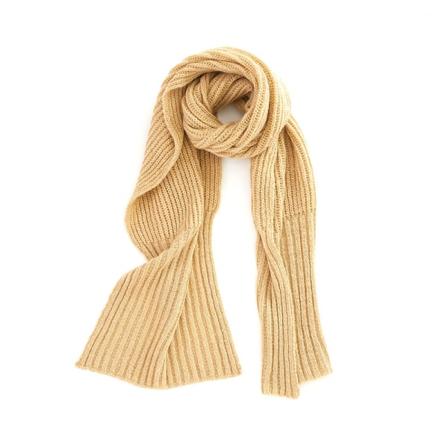 Vinter ull ensfarget strikket allsidig dekorativt skjerf (beige)