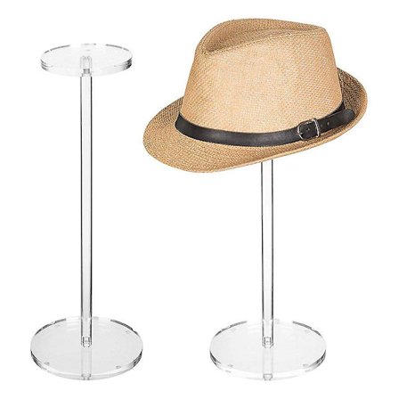 Sett Akryl Hattestativ Parykk Display Stativ Klar Sokkel Stativ Baseball Hattestativ Firkantede Runde Akryl Risere