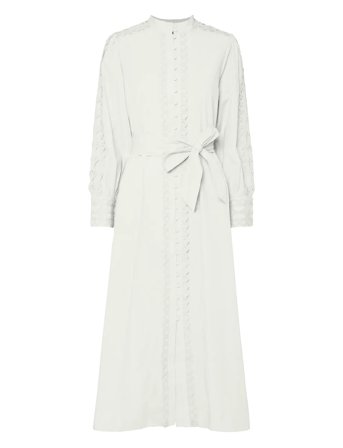 YAS Yasyamina Ls Long Shirt Dress S. - White - 38
