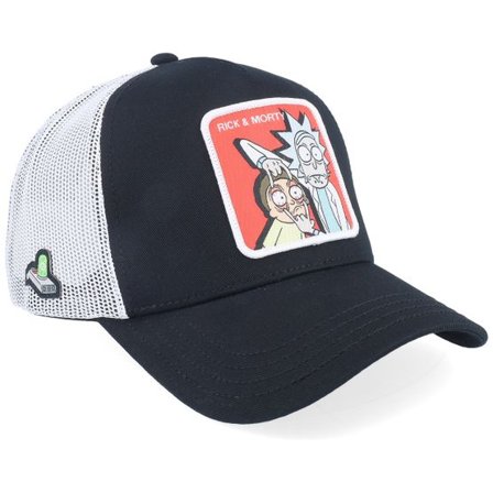 Capslab - Svart trucker Keps - Rick & Morty Black/White Trucker @ Hatstore