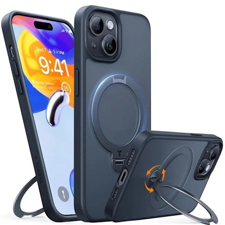 TORRAS Mobilskal till iPhone 15 Magsafe Ringhållare - Svart