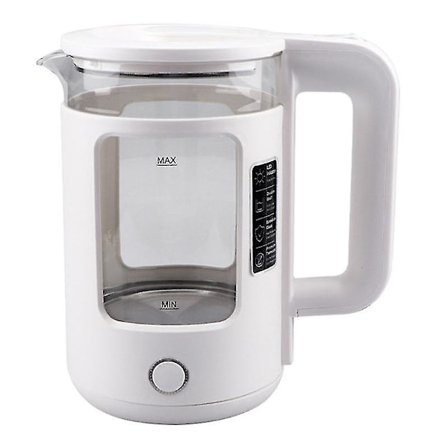 Elektrisk vattenkokare i rostfritt stål med glaskanna för te