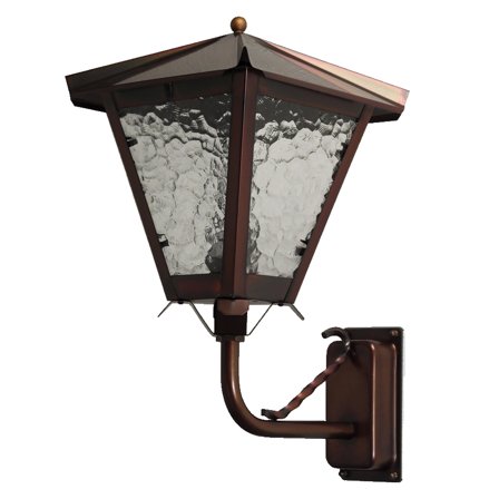 Westal Gustav Vegglykt 400 x 230 mm, E27 Kobber, klart katedralglass, Belysning