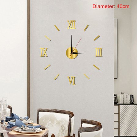 3D Valoisa Seinäkello Kehyksetön Akryyli DIY Digitaalinen Kello Seinäkulta Ei Valoisa