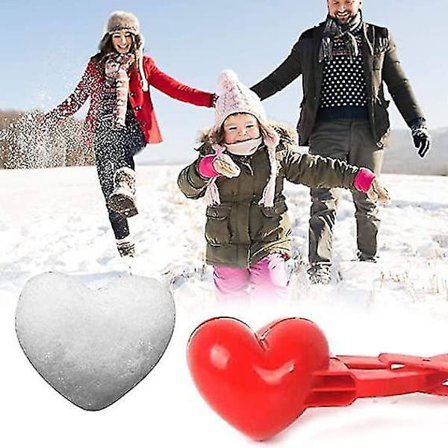 Sæt af 4 Sneboldtang Vinter Maker Legetøj Tryk Hjerteformet