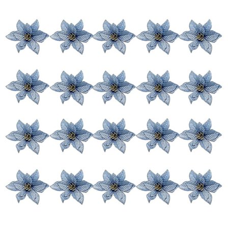 Stor julstjärna i glitter, 15 cm, för att hänga i trädet, festdekoration