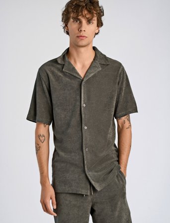 Lindbergh Ss Shirt Terry - Green - S