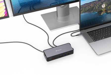 Verbatim Pro - dokkingstasjon - USB-C - 2 x HDMI, DP - 1GbE