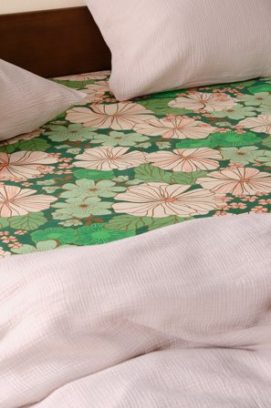 Jotex - Bold Stretchlaken Grønn/multi - FIORI - Kjøp Dra-på-laken hos Jotex