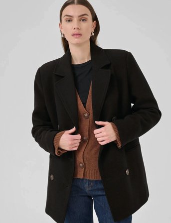 My Essential Wardrobe Franniemw Short Coat - Black - 42