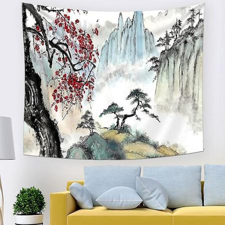 Luonnollinen maisema Aasian anime-sein vaate - Esteettinen sein taide makuuhuoneen ja olohuoneen sisustukseen (95x73cm)