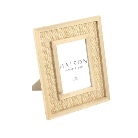 Rattan fotoramme 25x30 cm – Naturlig glasfront