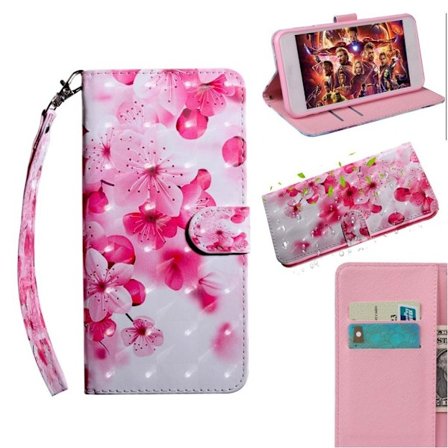 Huawei P30 Lite kuvio nahkakotelo - Persikka Kukka