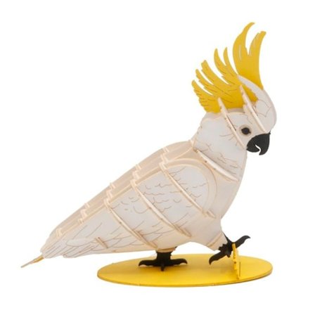 Paper 3D model - Fridolin - Cockatoo - 11x10x4 cm - Self-assembly - Suitable from 8 years old