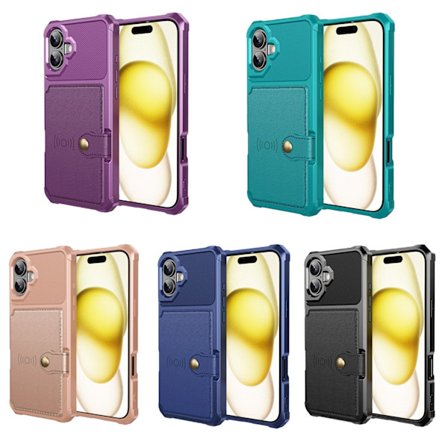 iPhone 16 Plus - Stilrent Stötsäkert Skal med Plats för Kort