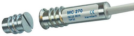 Alarmtech MC 270 Høysikkerhetskontakt innebygd, 1 åpen kontakt 2 m kabel, Alarm & sikkerhet