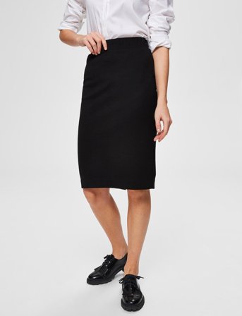 Selected Slfshelly Mw Pencil Skirt B Noos - Black - S