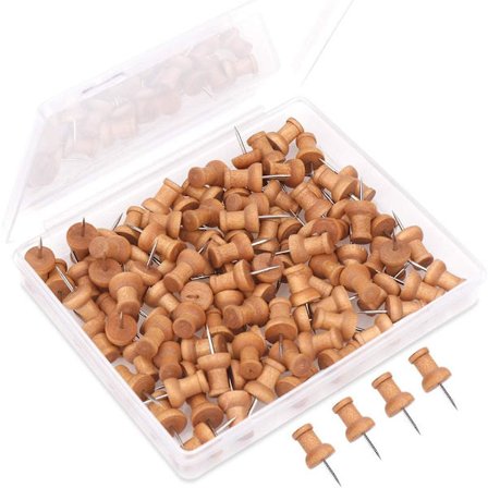 Trä tryckstift 100 st rit stift-kork anslagstavla tummen tacks trä karta stift-tryck stift-bräda stift-anslagstavla stift-ritbräda stift-korktavla 