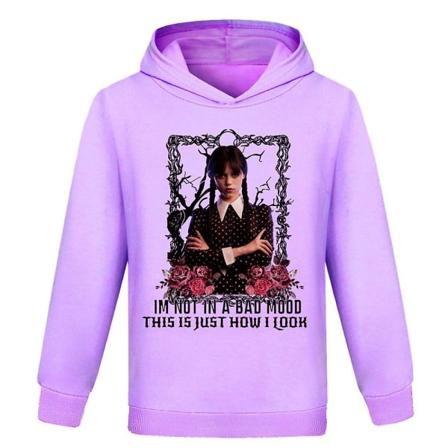7-14 År Børn Teenagere Onsdag Addams Family Hoodie Langærmet Hættetrøje Casual Trøje Topper Gaver
