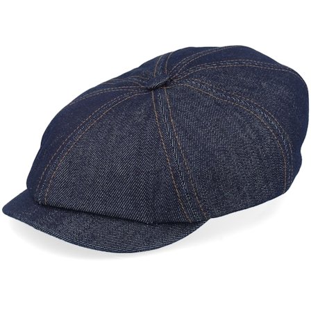 Stetson - Blauw flatcap Cap - Hatteras Denim Sustainable Blue Flat Cap @ Hatstore