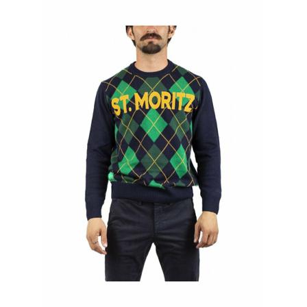 Saint Barth, Round-neck Knitwear Blauw, Heren, Maat:L