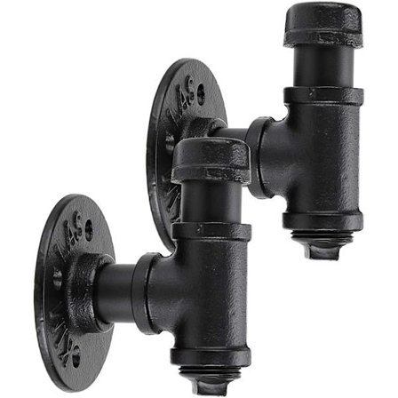 2 stk. Vintage Industrielt Jernrør Frakke Hat Krog - Væghængt Retro Rør Krog Hanger Holder Hængende Opbevaringsstativ