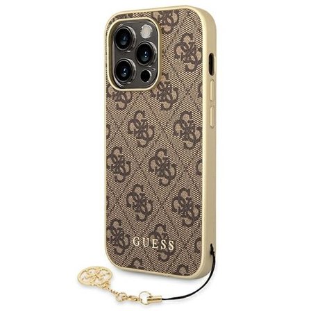 Guess GUHCP14LGF4GBR iPhone 14 Pro 6.1 "brun / brun hård väska 4G Charms Collection